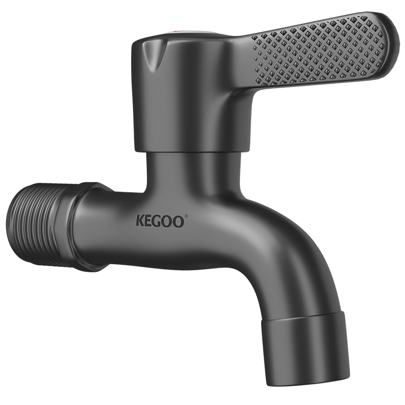KEGOO Bathroom Mop Sink Faucet 4-Point Gun Gray 304 Stainless Steel Single Cold Quick-Open Faucet K6028