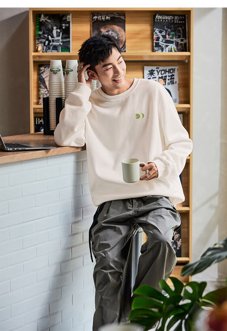 TonLion 2026 Autumn/Winter Men's Round Neck Fashionable Loose Long-Sleeve Sweatshirt, Versatile And High-End 9