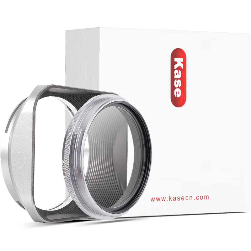 Kase Fuji X100 Camera UV Filter Lens Hood Kit for Fuji X100V X100F X100Vi Series MCUV Filter + Square Lens Hood + Lens Cap, Silver