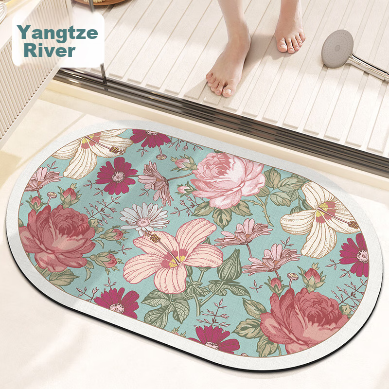 Dajiang Bathroom Mat, Absorbent And Non-Slip, for Toilet Entrance, 60x90cm