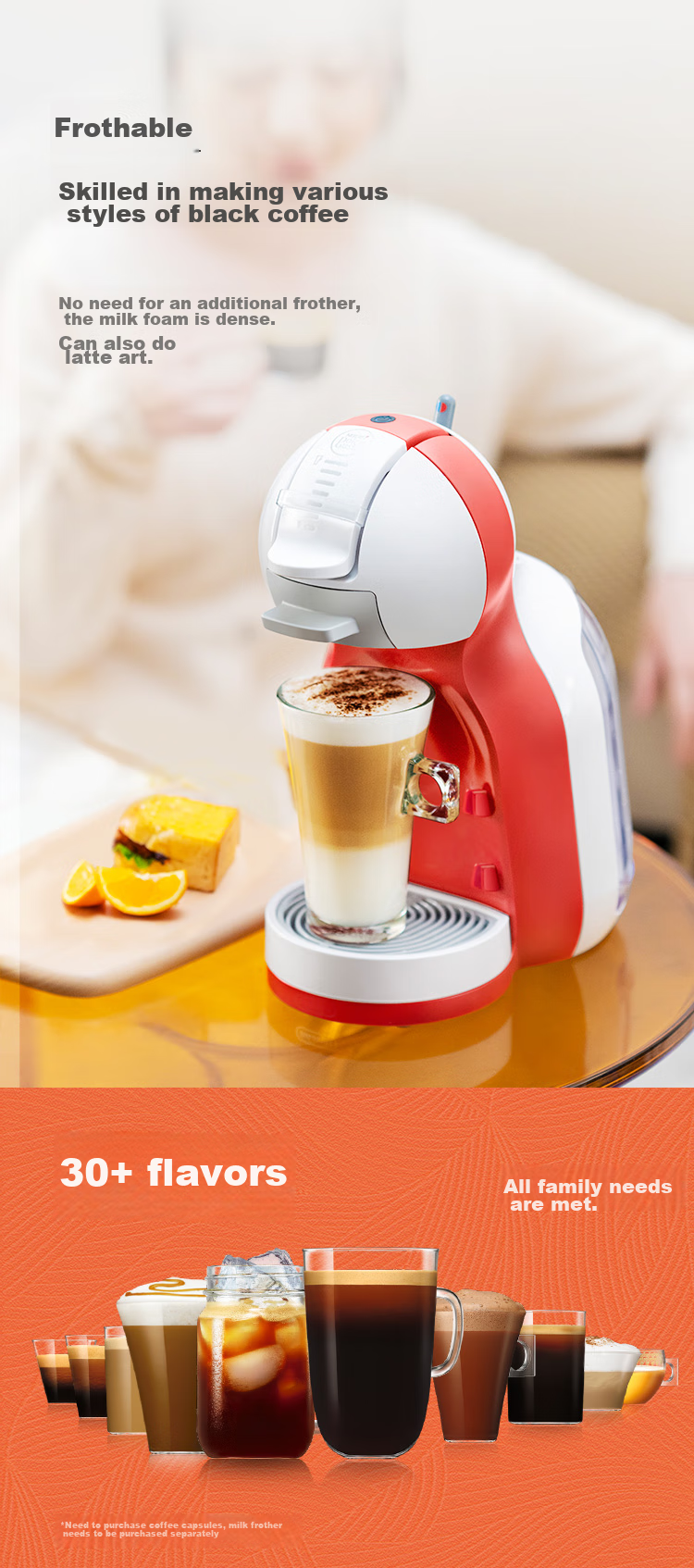 DOLCE GUSTO, Nestle's Automatic Portable Capsule Coffee Machine Mini Me, Compact And Easy to Use, Rapid Heating 6