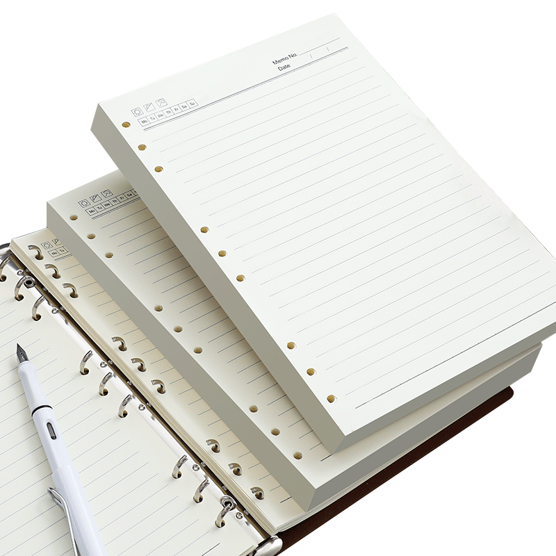 Longe B5 Loose-Leaf Notebook Refill, 9-Hole Refill Paper, Replacement Pages for Notebooks, Thickened 95g Lined Paper, 80 Sheets Per Book, Customizable