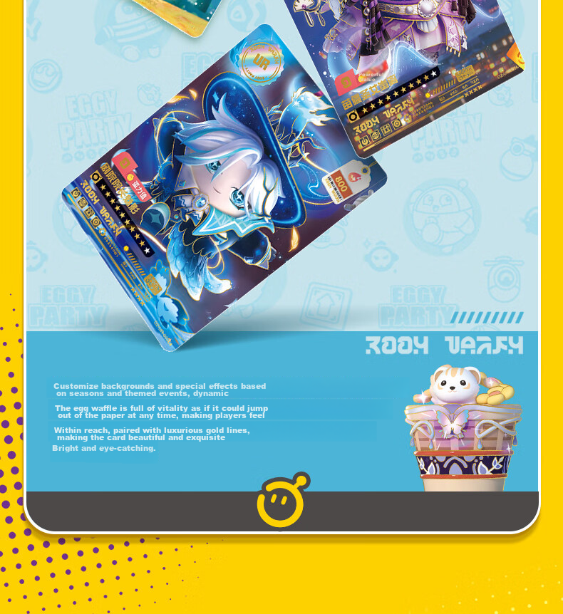 Kayou Egg Party Card Trendy Pack CR Cards, Egg Party Accessories, Toy Eggs, Card Game 8