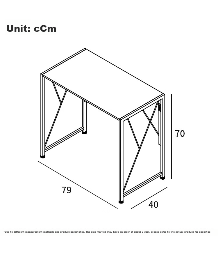 Yicainianhua Foldable Desk, No Installation Required, Study Table for Bedroom Or Living Room, Writing Desk for Office Or Computer Use, Small Student Desk 1215 27