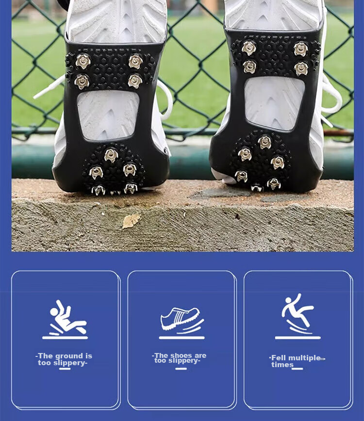 Dipuer Ice Claw Non-Slip Shoe Covers with 10 Teeth, Snow Anti-Slip Cleats, Snow Covers with Cleats, Outdoor Ice Grip Foot Covers, Size 40-45 5