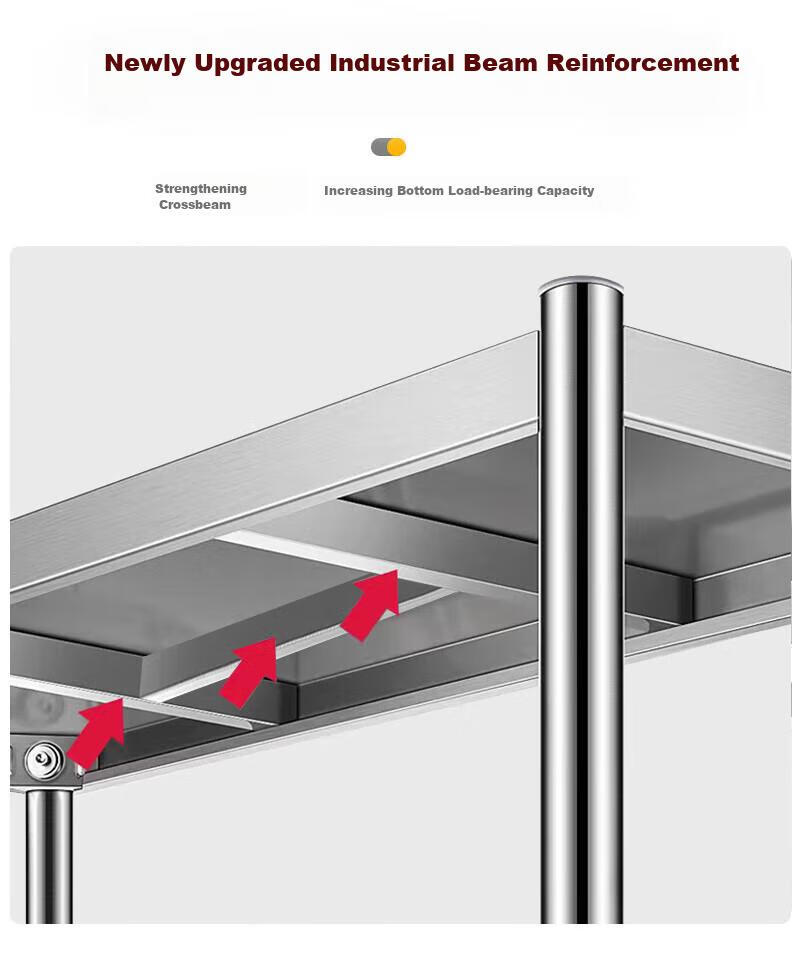 Yiman Kitchen Storage Rack, Thickened Stainless Steel, Microwave Oven And Oven Storage Shelf 8