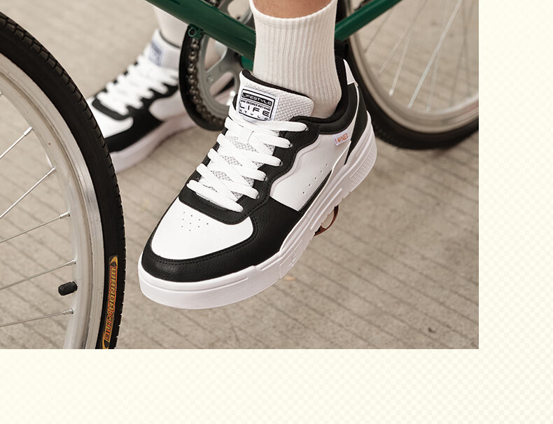 361° Men's Sports Shoes Spring Summer New Retro Leather Basic White Casual Sneakers 672616618-2 42