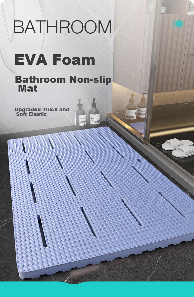 Dajiang EVA Bathroom Non-Slip Mat, Shower Room Foot Pad, Toilet Bathing Anti-Fall Floor Mat for Elderly, 85x60cm 1