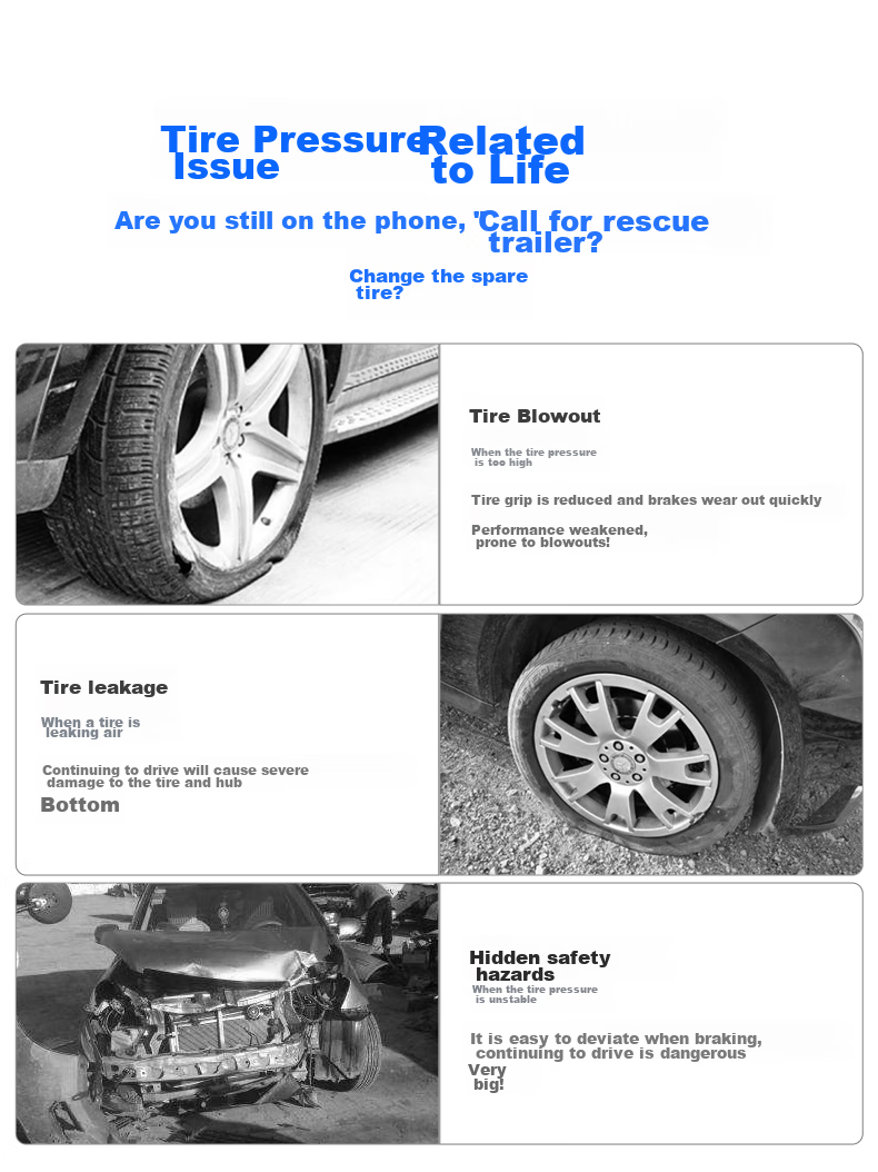 Jumu Car Air Pump, Electric Tire Inflator for Vehicles, Can Measure Tire Pressure, Air Compressor with Pressure Gauge for Sedans 3