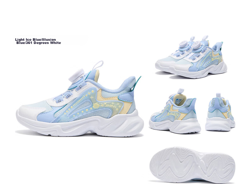 361° Children's Shoes, Kids' Sports Shoes, Fall 2025, Boys And Girls Lightweight Rebound Dial Casual Shoes, Blue, Size 33 55