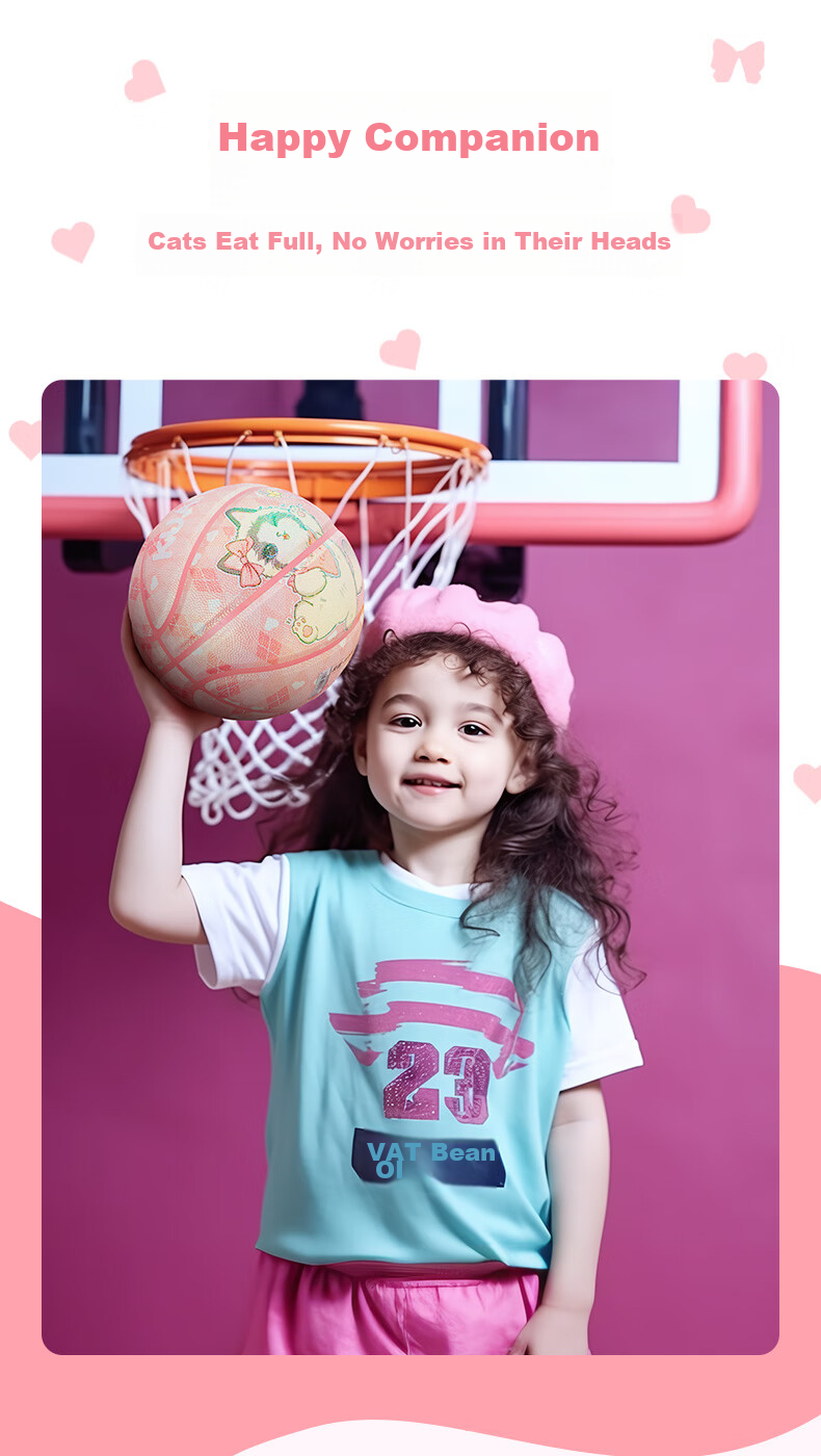 Kuangmi Cute Ragdoll Cat Basketball, Size 4, for Children in Kindergarten And Elementary School, Boys And Girls Training, Competition, Birthday Gift Ball 3