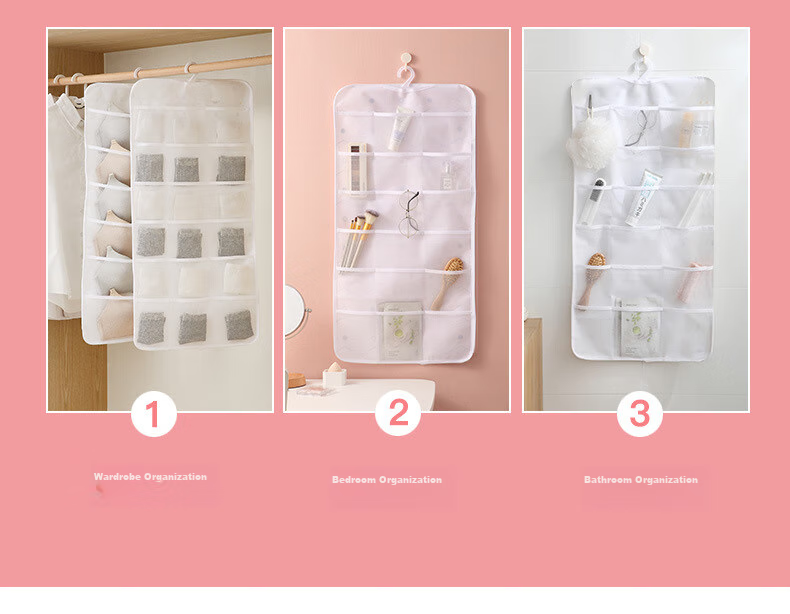 Shuranjia Handbag Storage Hanging Organizer, Double-Sided Multi-Layer Transparent Dust-Proof Bag, Hanging Closet Storage Organizer for Bags, 6 Compartments 7