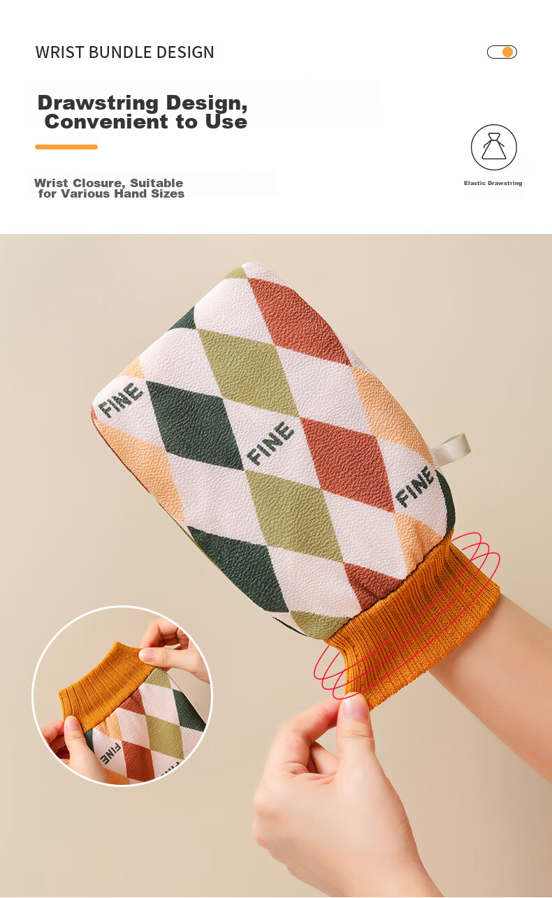 Grace Exfoliating Washcloth, Bath Scrubber, Home Use Back Scrubber Gloves, Mud Removal Exfoliating Washcloth 5