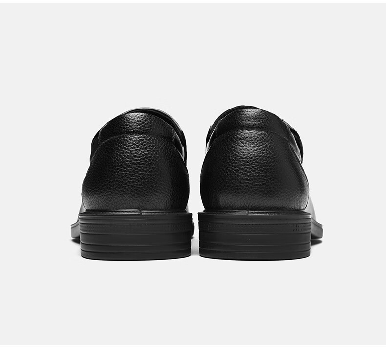 Hailanzhijia HLA Leather Shoes for Men, Top-Grain Cowhide, Slip-On Formal Casual Business Leather Shoes for Men, T211 Black Size 44 23
