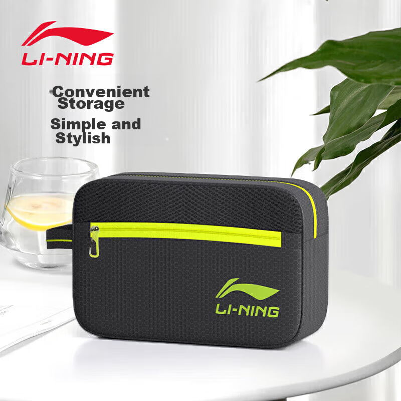 LI-NING Dry-Wet Separation Swim Bag, Unisex, Storage Waterproof Bag, 750 Black