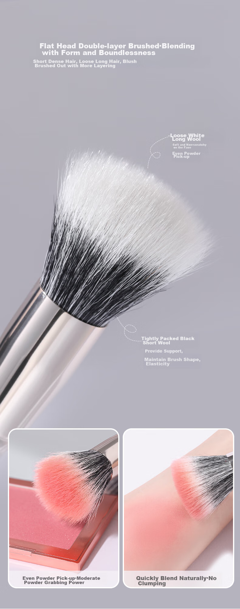 Goood 8501 Extra-Large Wool Blush Brush, Color Brush, Makeup Brush, Highlighter Brush, Powder Brush (Professional Single Brush for Beginners, Makeup Tool with Protective Sleeve) 3