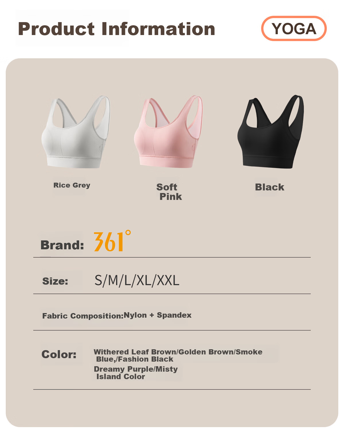 361° Sports Bra, Wireless, One-Piece Cup, Padded, Push-Up, Beautiful Back Design, Shock-Absorbing, Shaping, for Running And Yoga, Vest Style 29