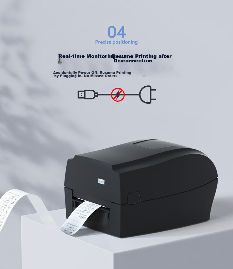 HPRT HLP106B Carbon Ribbon Label Barcode Printer Thermal Transfer Printing for Clothing Tags, Coated Paper Price Tags, Express Delivery Barcode Stickers Non-Adhesive High-Definition Computer Versio 11