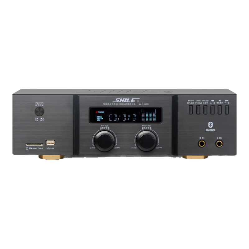 SHILE AV-2011B Professional KTV Stage Sound Amplifier with Fixed Impedance, for Conference Rooms, Shops, And Home Karaoke Systems