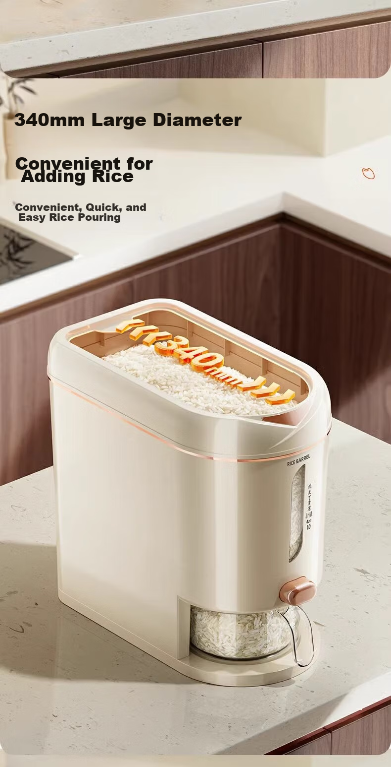 PAKCHOICE Rice Container with Insect And Moisture Prevention, Food-Grade 2026 New Model Rice Storage Bin for Home Kitchen Use with Press-Release Functio 5