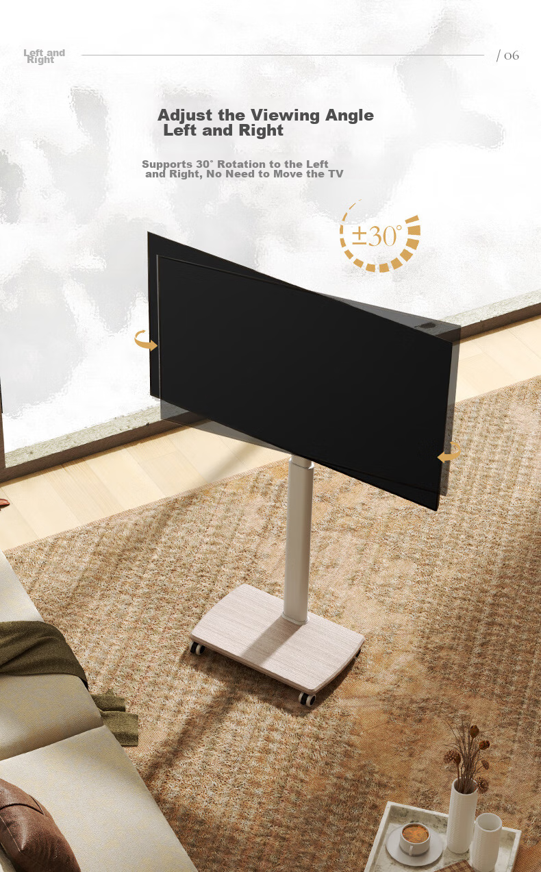 FITUEYES Mobile TV Stand Floor Cart, Universal for 32-65 Inch TVs, No Drilling Required, Movable, Compatible with Multiple TV Brands And Models 11