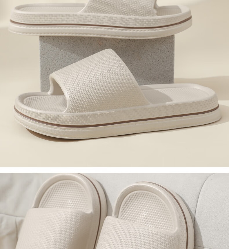 Huameijianbu Home Couple Slippers, Thickened, Non-Slip, Quiet, Macaron Style, for Men And Women, HM618, Shrimp Pink, Size 40-41 6