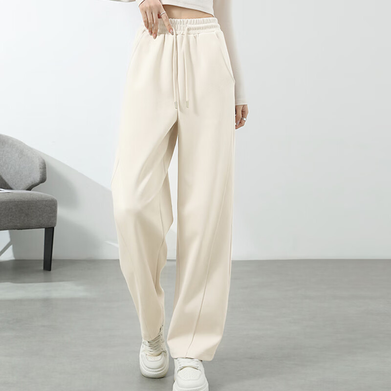 Baleno Wide-Leg Cropped Banana Pants for Women, Spring And Autumn 2025 Trendy Fashion Casual Versatile Simple American-Style Sweatpants 1
