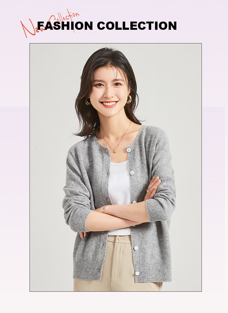 Jinju 100% Merino Wool Seamless Knit Cardigan, Autumn And Winter Classic Versatile Sweater Coat, Pure Wool Sweater for Women, Yellow-Green, Size L 19