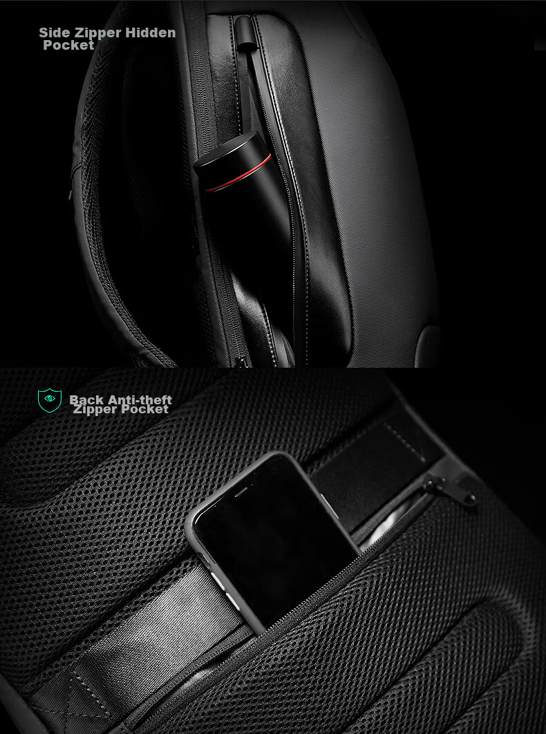 MARK RYDEN Backpack for Men, Password Lock Anti-Theft Large Capacity Casual Travel Sports Car Laptop Bag MR9116 Cool Black 10