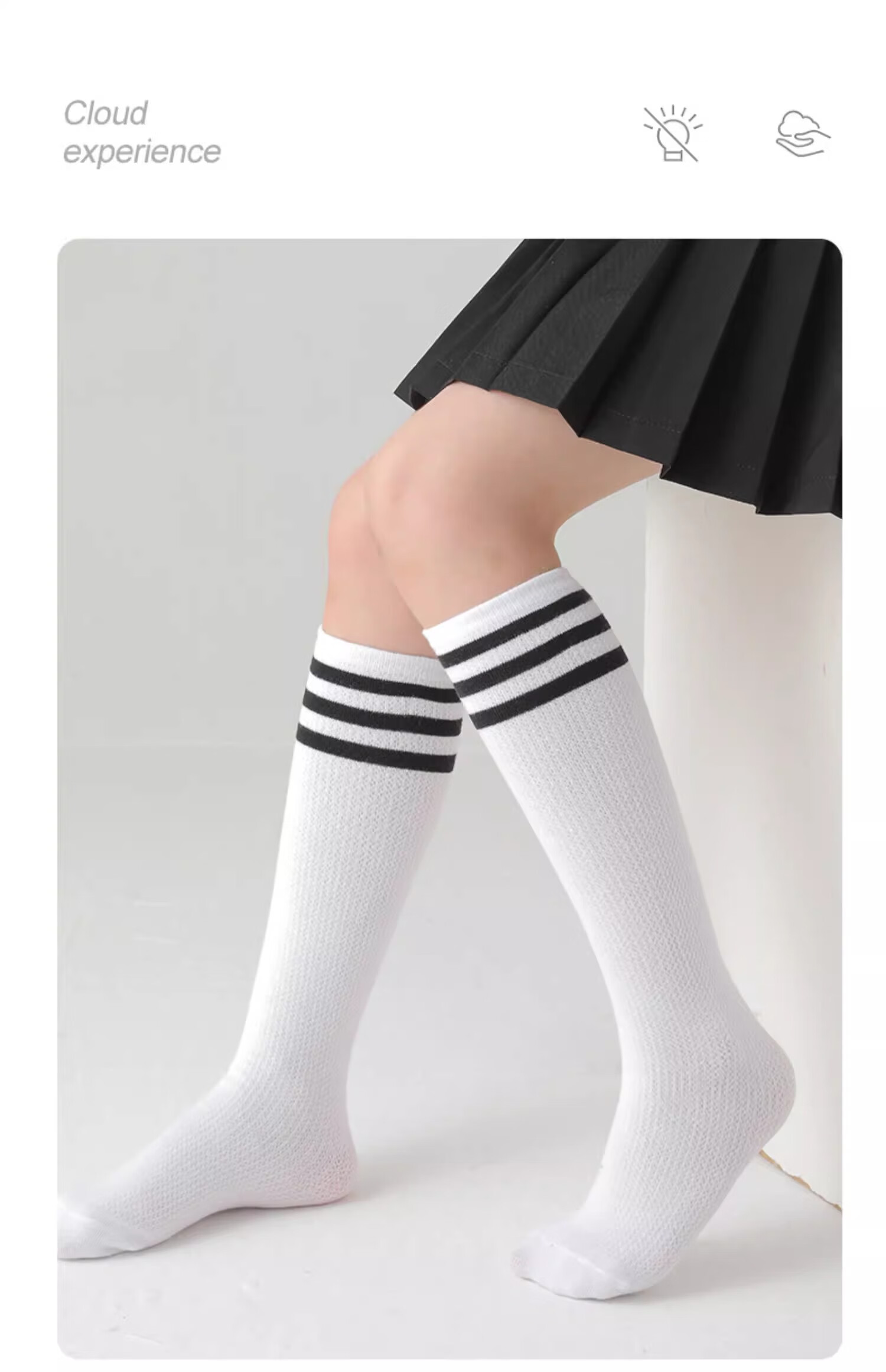 LangSha Children's Socks, Girls' Mid-Calf Socks, Spring And Summer Mesh Breathable Socks, Girls' Preppy Style Versatile School Uniform Socks, Size L 14