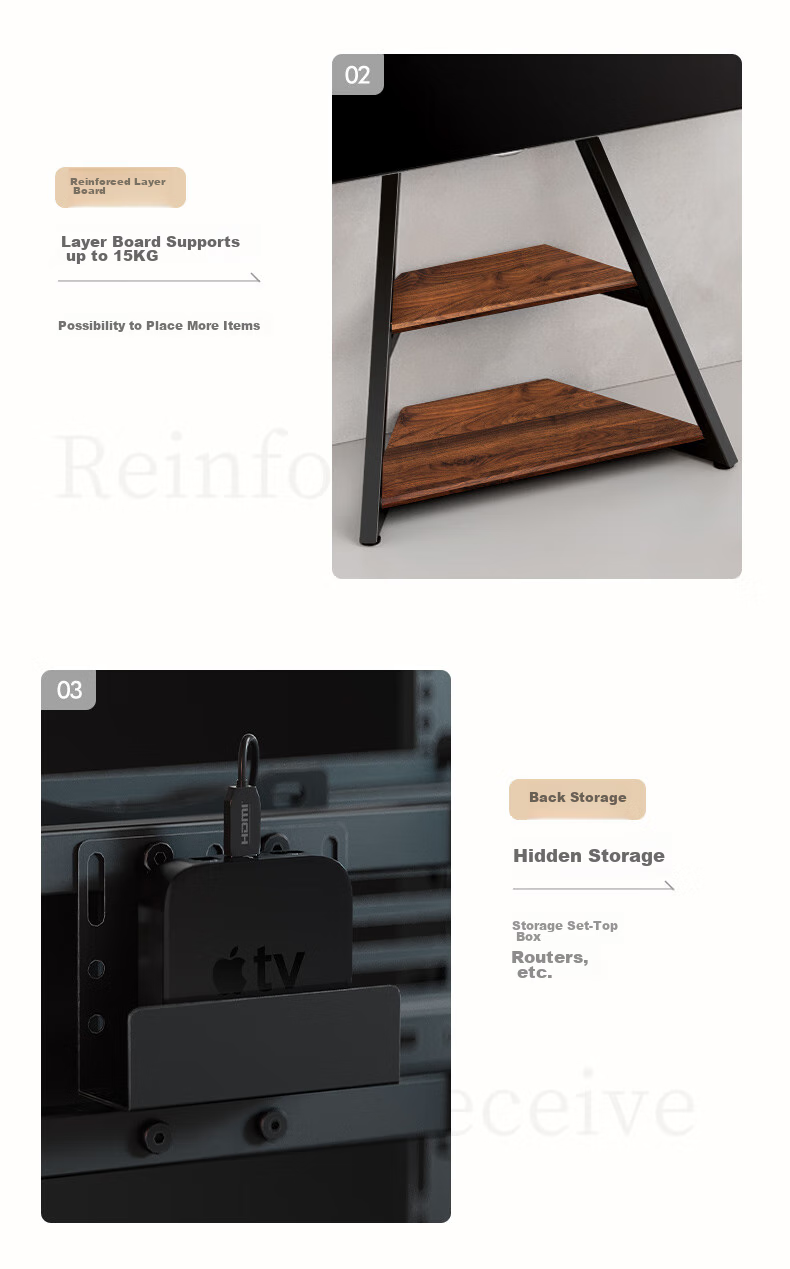 FITUEYES Artistic TV Stand for 45-65 Inch Mobile TVs, Eiffel Series TV Cabinet, Universal TV Mount for Multiple Brands 14