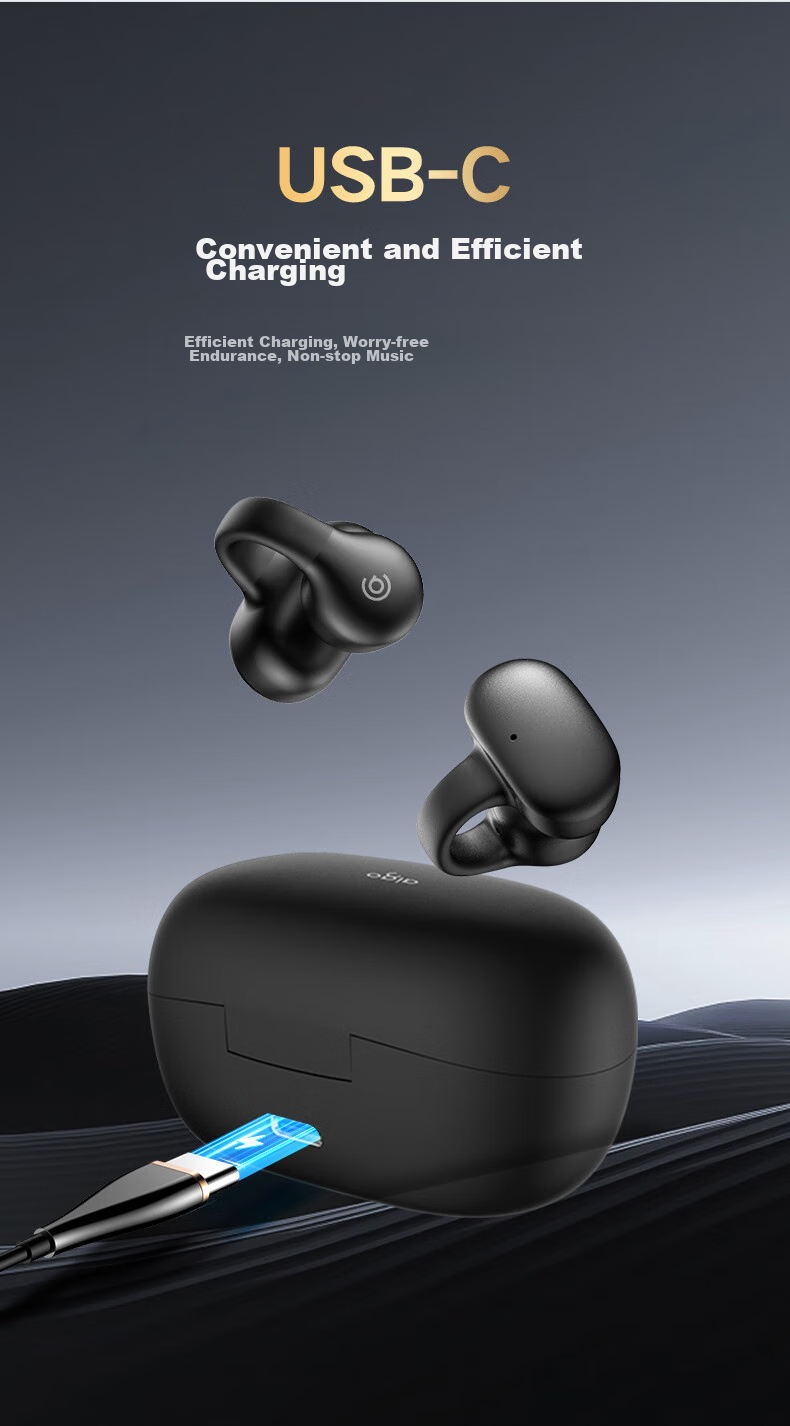 Aigo Bluetooth Headphones, Bone Conduction Concept Air Conduction Ear Clip Open-Style Non-In Sports Calling Headphones, Compatible with Xiaomi And Other Phones, Tablets, Computers Universal TX02 White 20