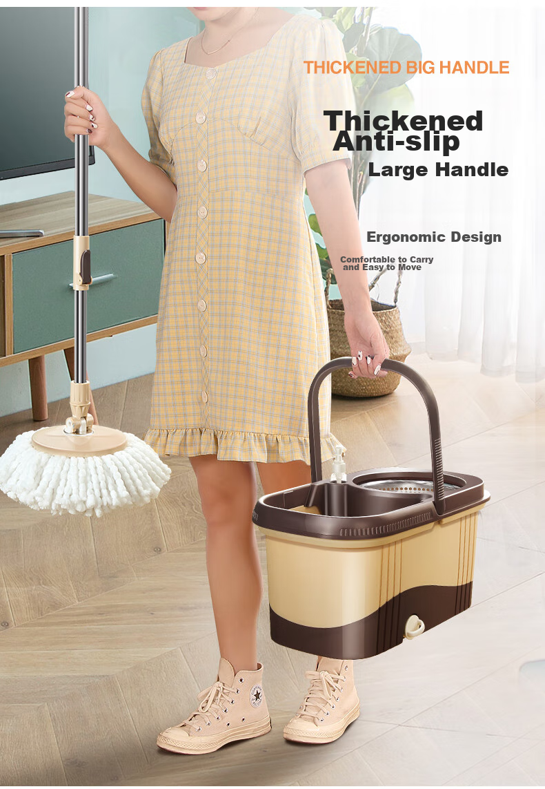 Baijiahaoshi Rotating Mop with 4 Heads, Household All-In No-Hand Washing, 2026 Hand-Pressed No-Hand Washing Household Double-Drive Floor Cleaning Tool 9