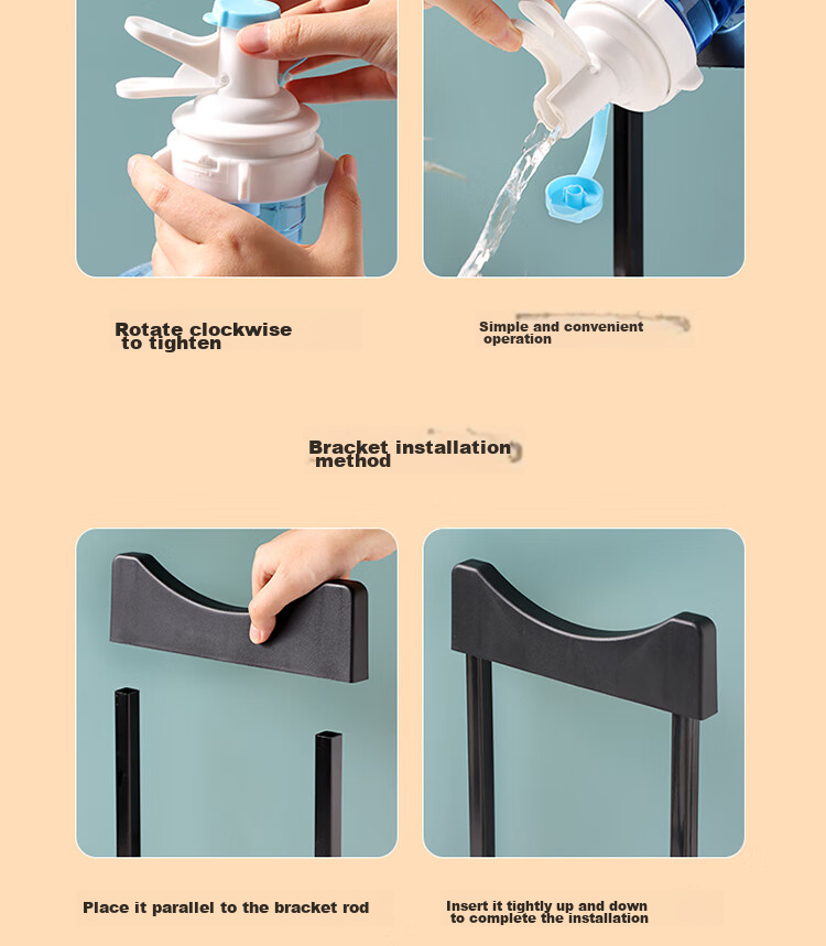 Jidukongjian Water Dispenser Stand, Large Water Bottle Holder for Bottled Water And Mineral Water, with Spout And Base for Countertop Water Dispenser 10