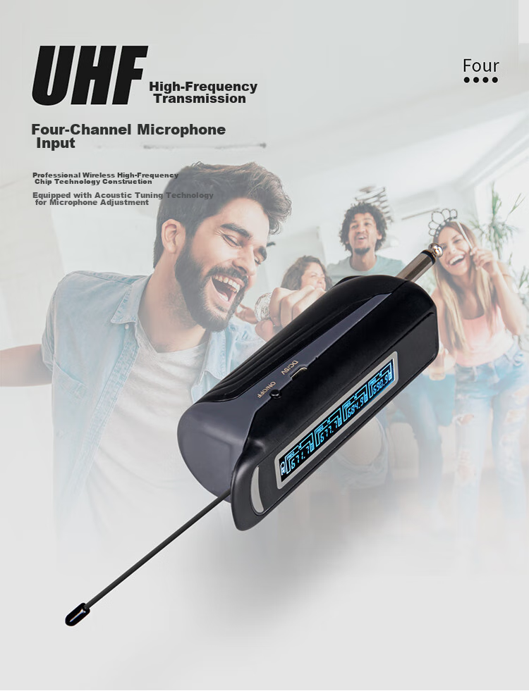 G-MARK X440 Wireless Microphone System with One Transmitter And Four Receivers, Metal UHF Adjustable Frequency Microphones for Outdoor Karaoke And Meetings 2