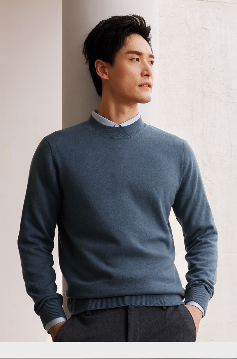 Goldlion [Machine Washable Wool King] Autumn Winter Men's Sweater Elastic Soft Business Casual Zodiac Year Knit Base Shirt 17