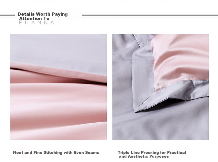 Fuanna 140-Thread Count Double-Ply Long-Staple Cotton Four-Piece Set Luxury Hotel Grade A Bedding Set for 1.5m Bed 13
