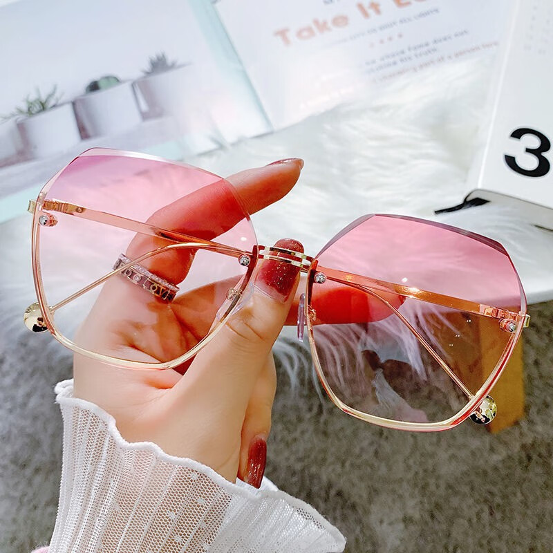 LESCA LUNETIER Trendy Women's Internet Celebrity UV Protection Sunglasses Gradient Blue for Qixi Festival And Father's Day 8