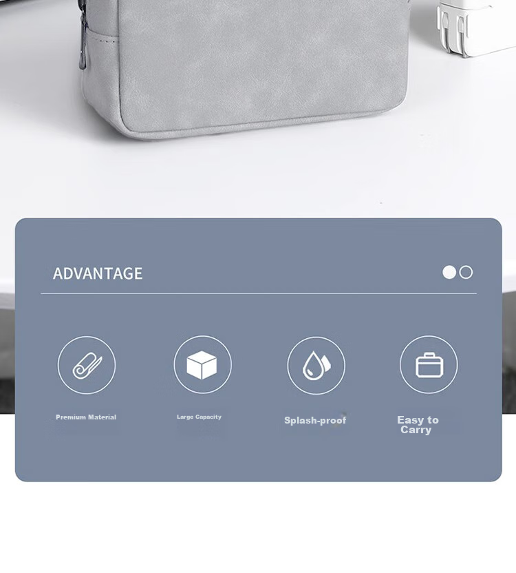 ESCASE Bluetooth Headphone Digital Storage Box, Multifunctional Large Capacity Storage Bag, Data Cable Charger USB Drive Memory Card Earphone Accessories, Compact Shockproof Stress Relief Light Gray 2