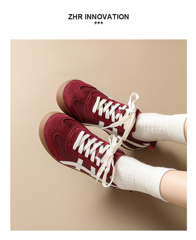 ZHR Ballet Flats for Women, Versatile Lightweight Sports Shoes, Comfortable Flat Casual Shoes, Thin-Soled Genuine Leather Forrest Gump White Sneakers 17