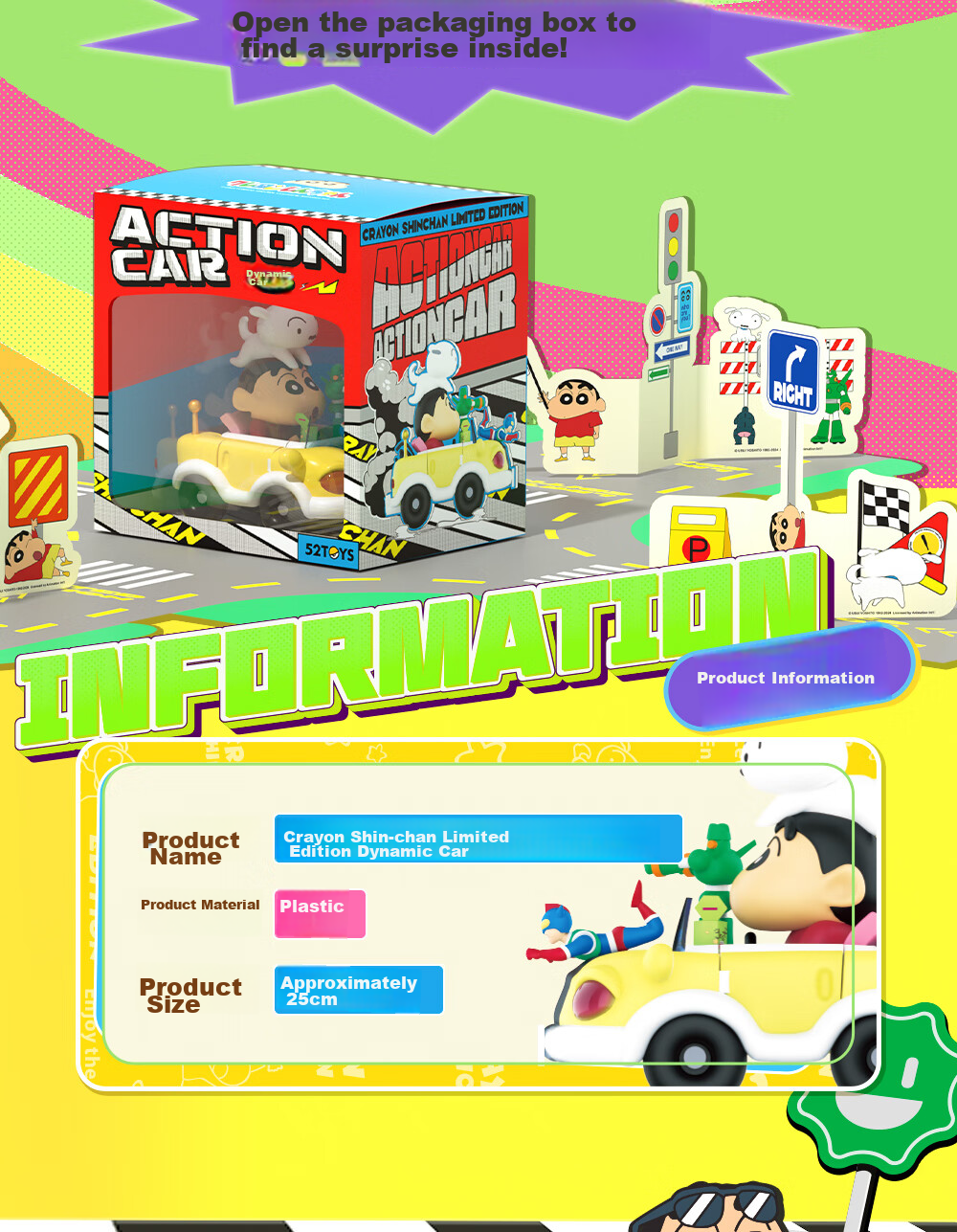 52TOYS Crayon Shin-Chan Limited Edition - Action Car Toy Figurine, Trendy Anime Merchandise, Collectible Toy Gift 12
