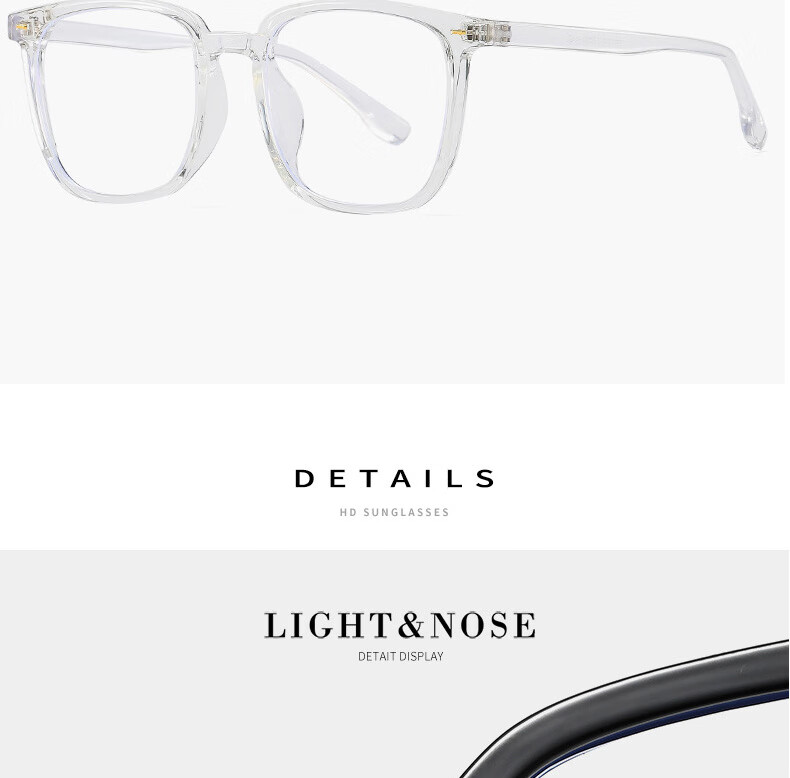 LESCA LUNETIER Gm Black Frame Glasses for Men, Prescription Available, Square Thick Frame, Cool And Stylish, Anti-Blue Light, Large Face, Non-Prescription Eyewear 18