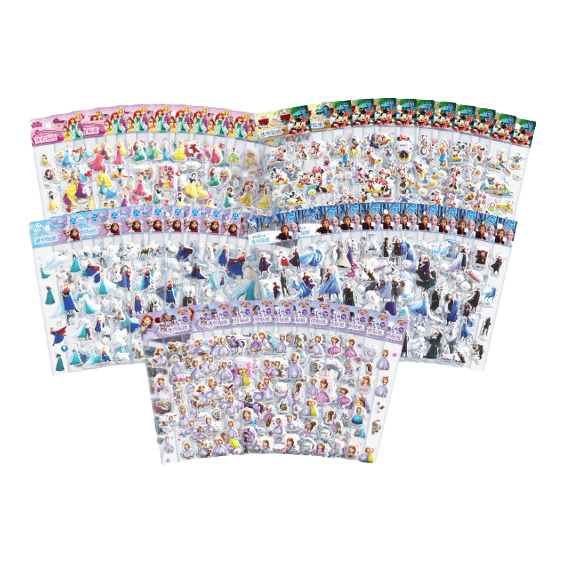 Disney [60 Pieces] Children's Cartoon Stickers, Elsa Princess Bubble Stickers, Kindergarten Reward Stickers, Girls' Toys