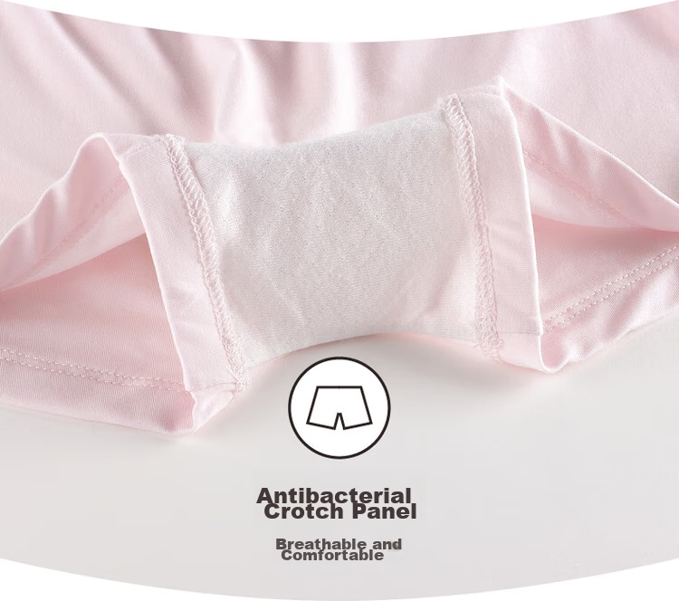 THREEGUN 3-Pack Class A Antibacterial Modal Girls' Children's Student Boyshort Underwear 59074B0 White+Pink+Purple 130 5