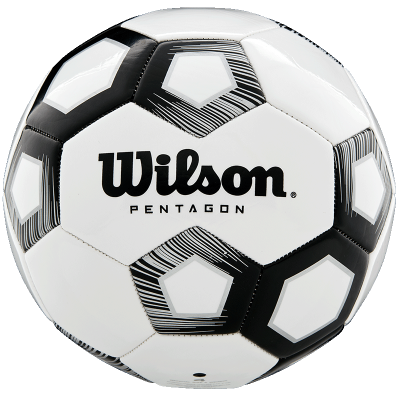 Wilson Classic Black And White Five-Sided Design Outdoor Durable Soccer Ball, PVC Size 5 Standard Football