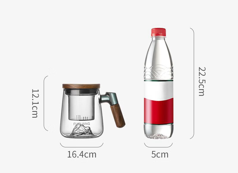 Fuguang Tea Infuser Cup, High Borosilicate Glass Cup for Office Tea Drinking, Flower Tea Cup, Fairness Cup 1