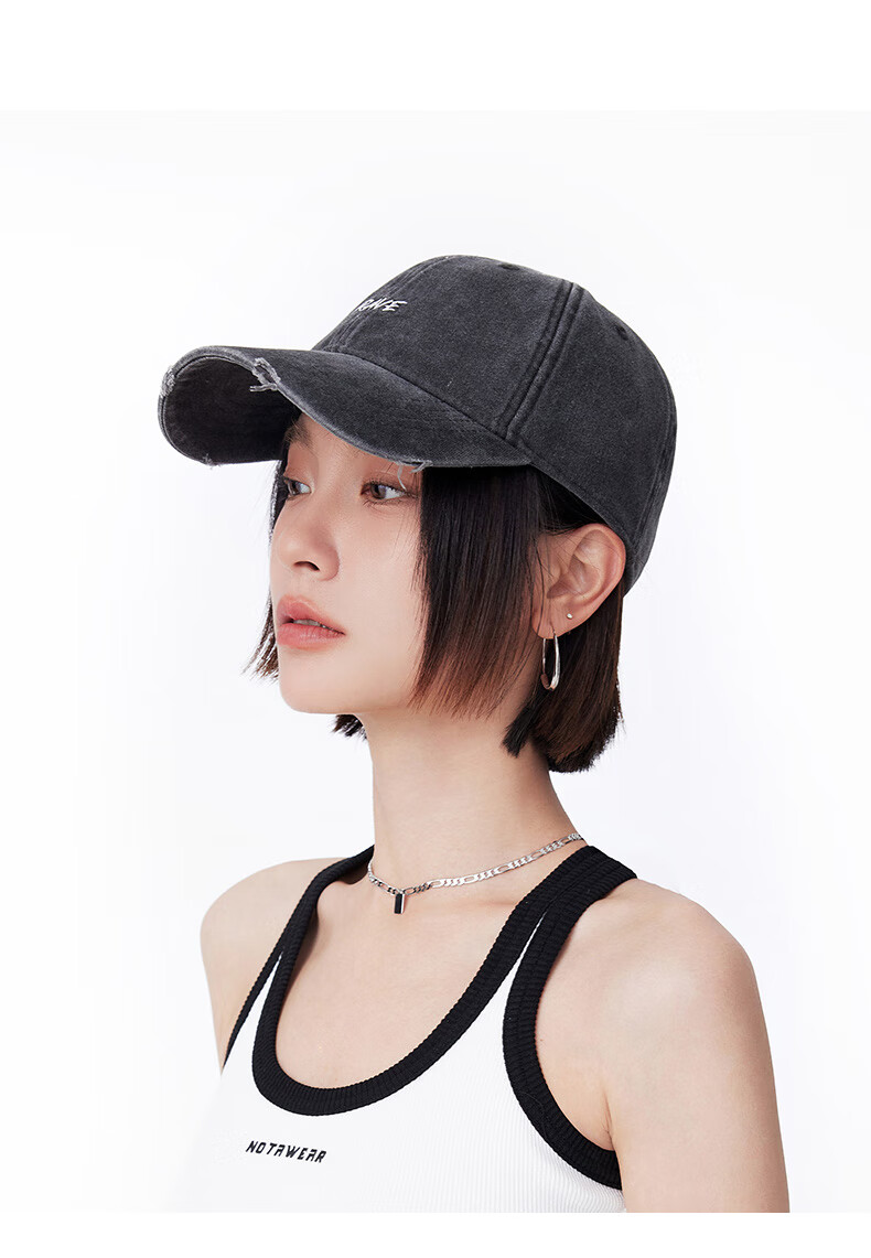 FANCET Baseball Cap for Women, Face-Slimming Sports Cap, Washed Distressed Hat with Soft Top, Pure Cotton Wide Brim Deep Duck Tongue Cap 3