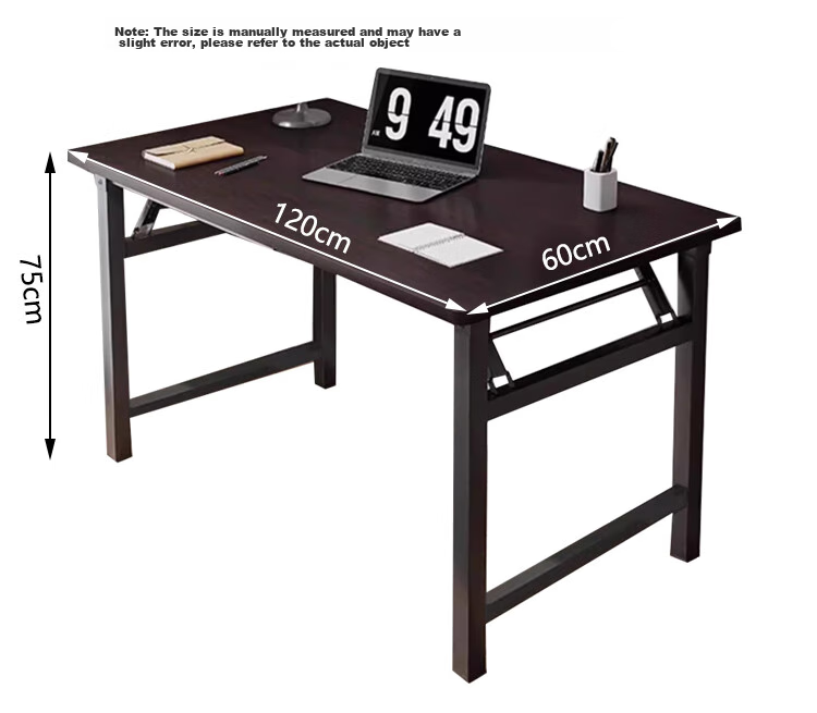 Jingcai Folding Table, Computer Desk, Study Desk, Office Desk, Training Long Table JZ35 Black Walnut 100*50cm 9