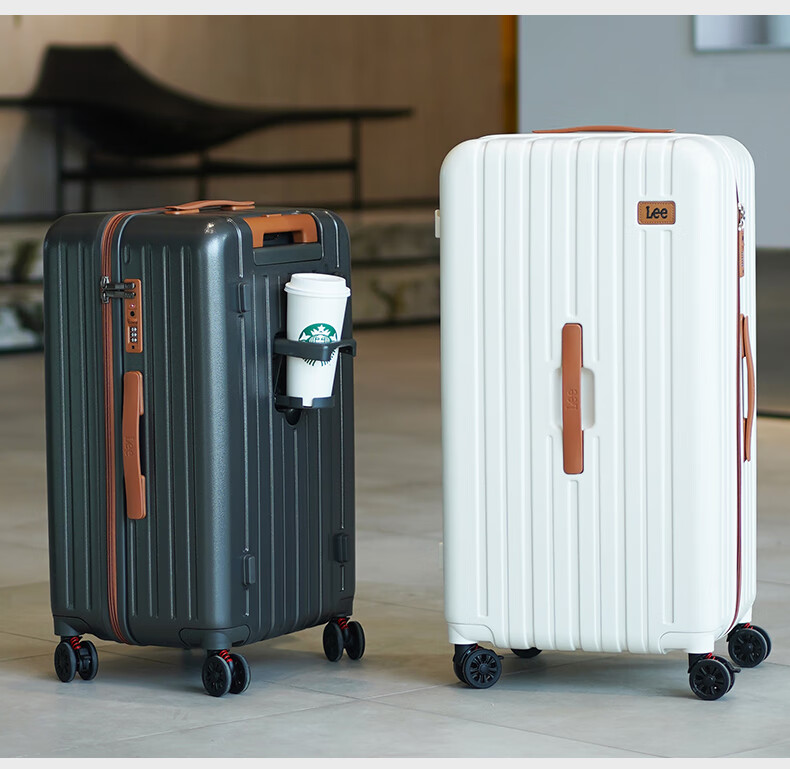 Lee High-Quality Large-Capacity Thickened Suitcase, Trolley Case, Student Carry-On Luggage, Travel Password Lock Suitcase, Aurora White, 20 Inch 6