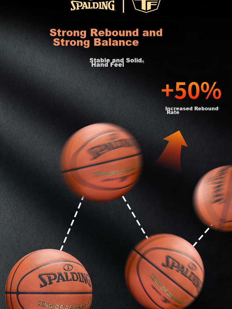SPALDING Basketball TF Series Size 5 PU Children's Youth Competition Indoor And Outdoor Dual-Use Wear-Resistant Ball 77-176Y5 10